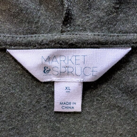 Market & Spruce 'Salvatrice' Hooded Henley Roll Tab Knit Top in Olive - Picture 2 of 13